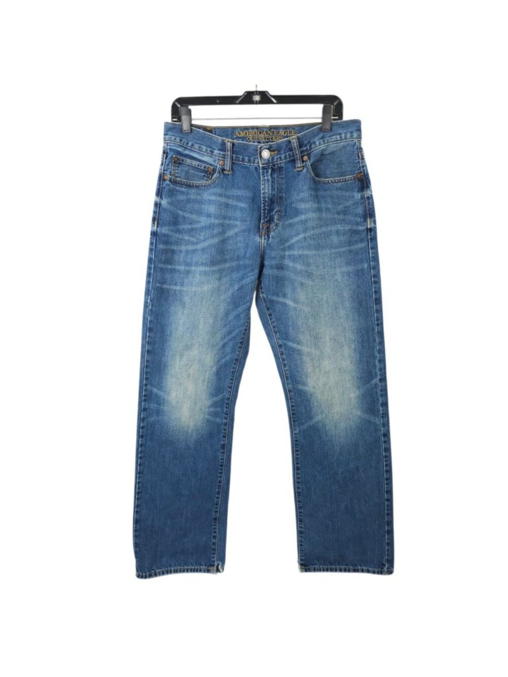 American Eagle Bootcut Jeans Mens 32x34 (Fit 32x32) Whiskered Distressed Denim